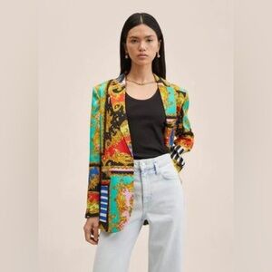 MANGO Barroque Print Blazer used only once